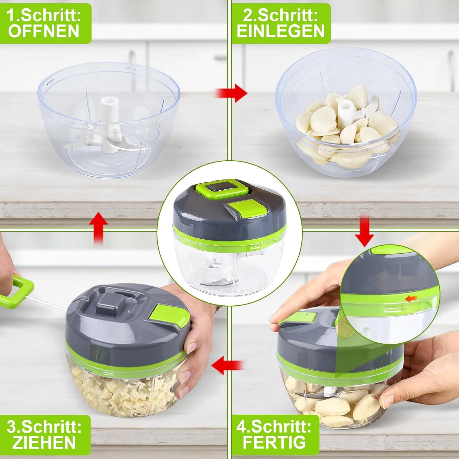 Multi Functional Vegetable Cutter with 4 Interchangeable Blades - Image 6