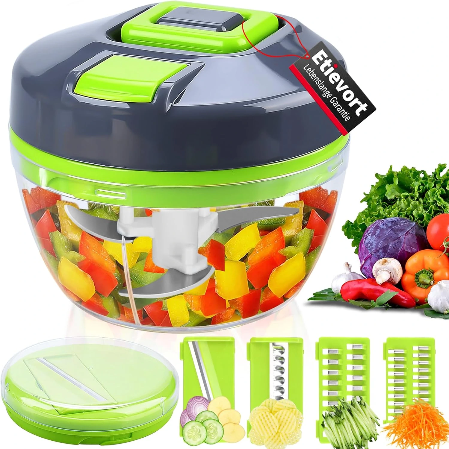 Multi Functional Vegetable Cutter with 4 Interchangeable Blades