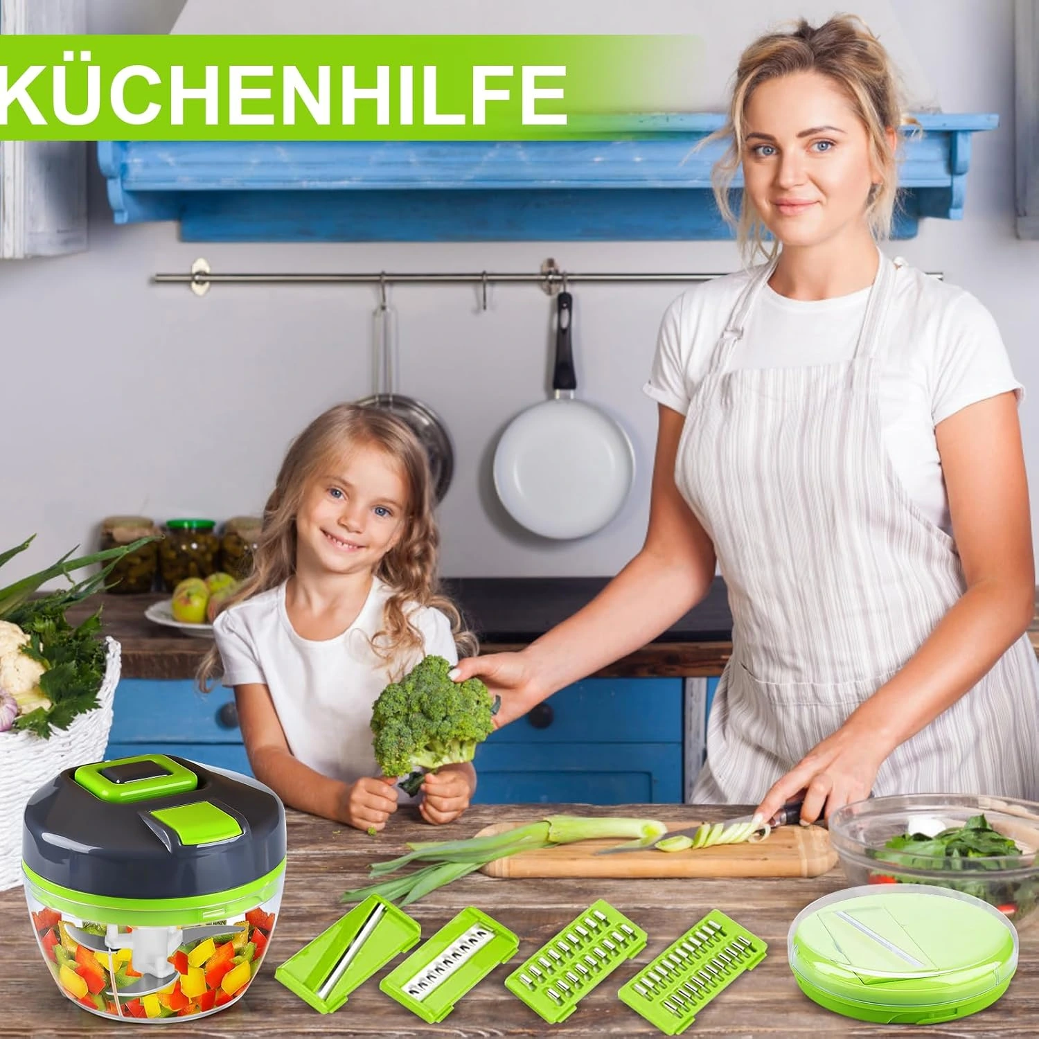 Multi Functional Vegetable Cutter with 4 Interchangeable Blades - Image 3