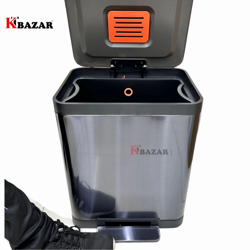 High-quality Stainless Steel Hydraulic Dustbin 25 Litre for Kitchen - Image 3