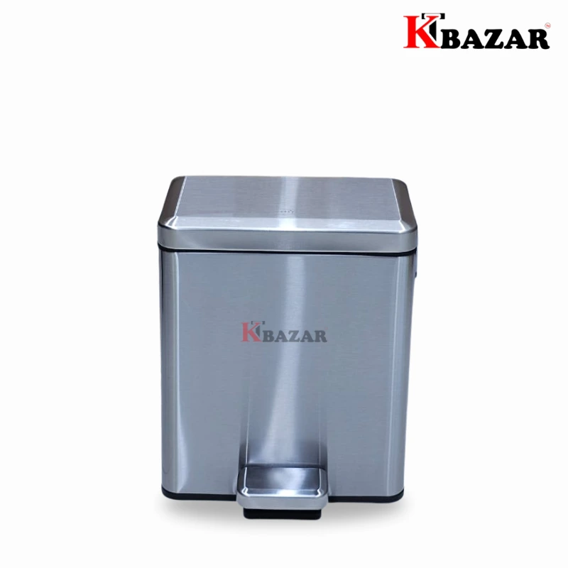 High-quality Stainless Steel Hydraulic Dustbin 6 Litre Square