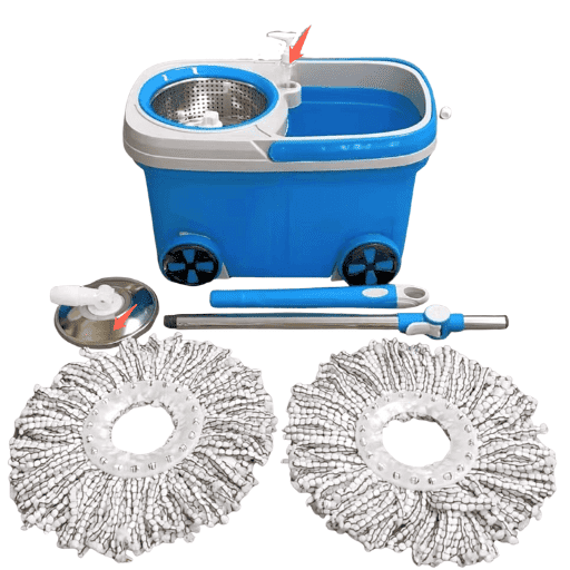 8 Wheel BMW Mop Bucket 20 Litre (Blue & Red) - Image 3