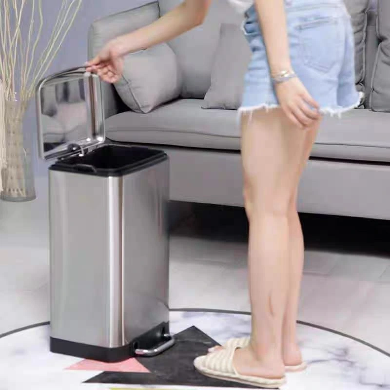 High-quality Stainless Steel Hydraulic Dustbin 12 Litre Square - Image 4