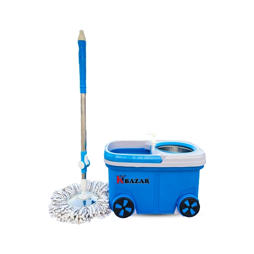 8 Wheel BMW Mop Bucket 20 Litre (Blue & Red) - Image 2